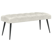 Bænk med knap tufting Cremefarvet 110 x 40 x 46 cm Fløjl