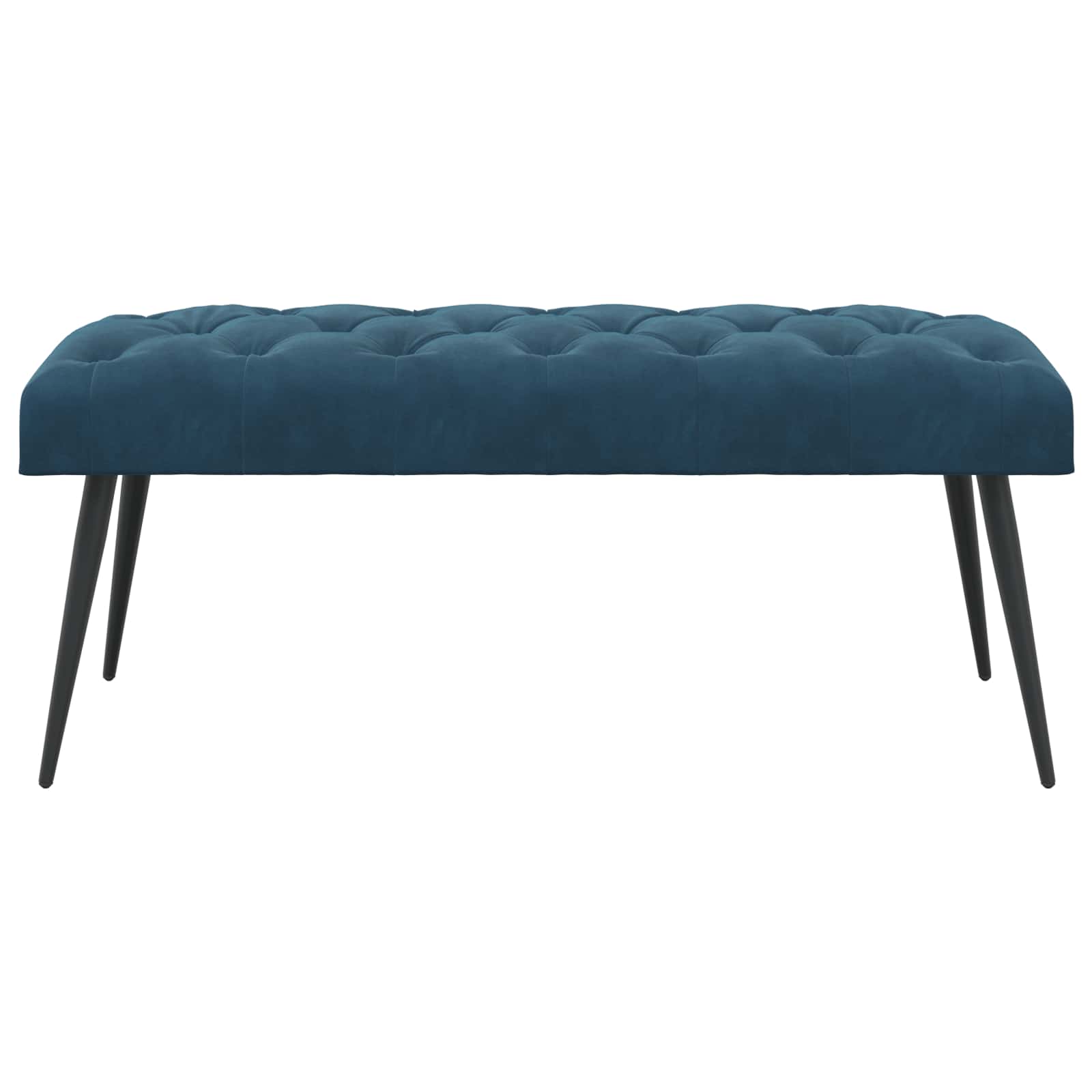 Bænk med knap tufting Blå 110 x 40 x 46 cm Fløjl