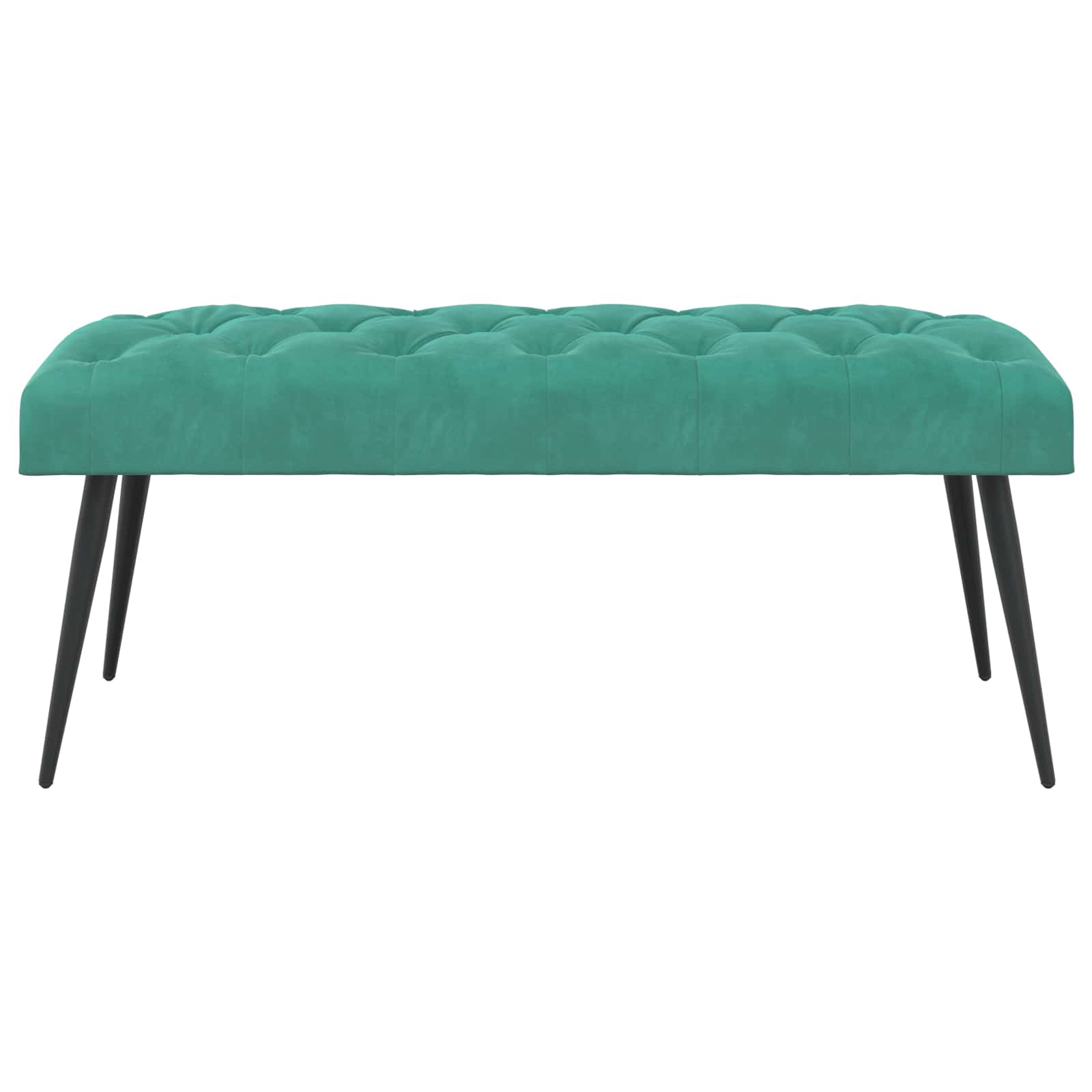 Bænk med knap tufting Turkis 110 x 40 x 46 cm Fløjl