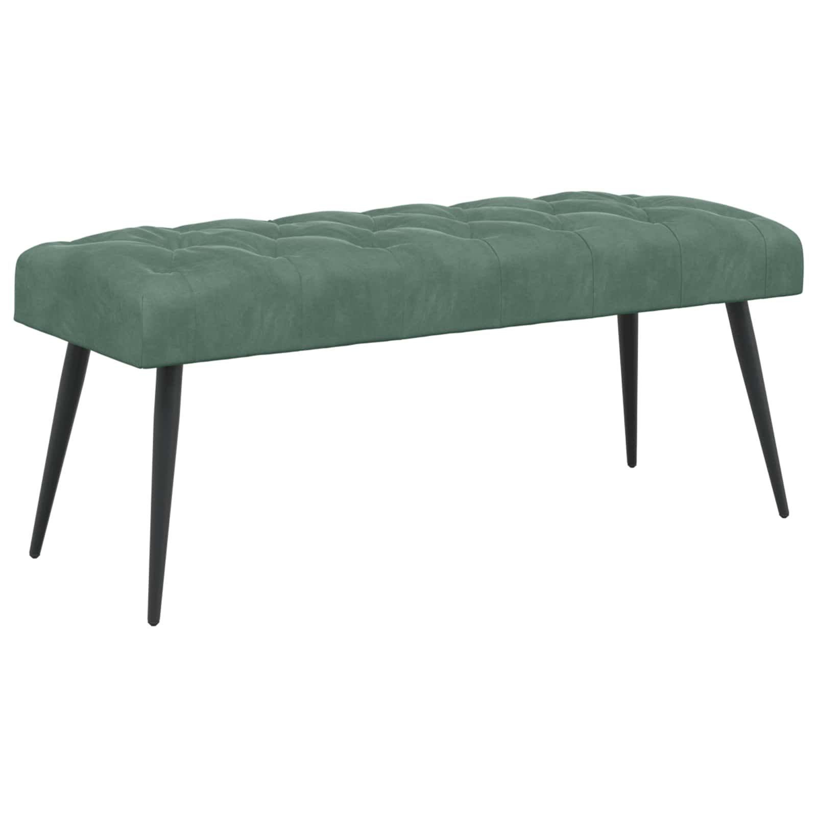 Bænk med knap tufting Havgrøn 110 x 40 x 46 cm Fløjl