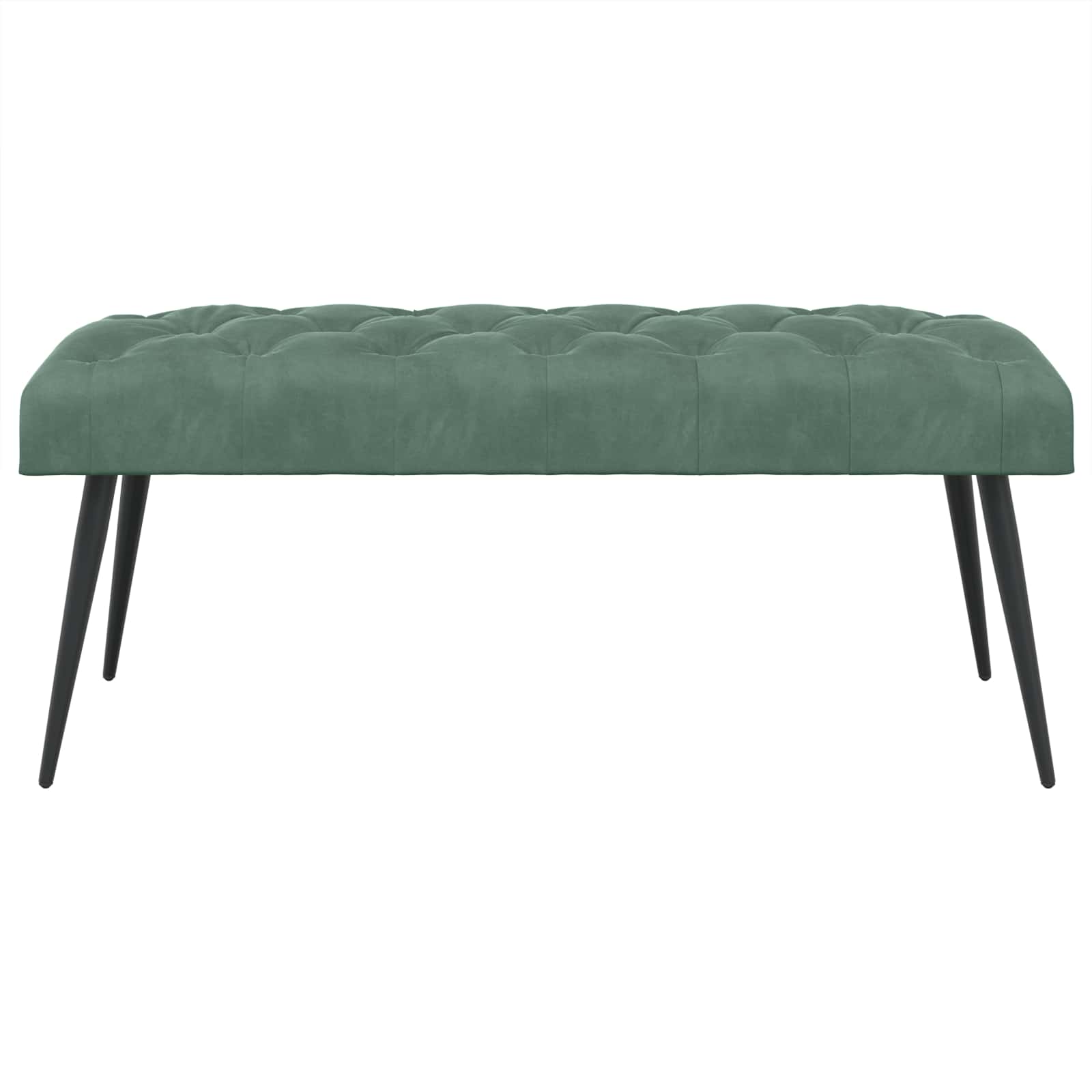 Bænk med knap tufting Havgrøn 110 x 40 x 46 cm Fløjl