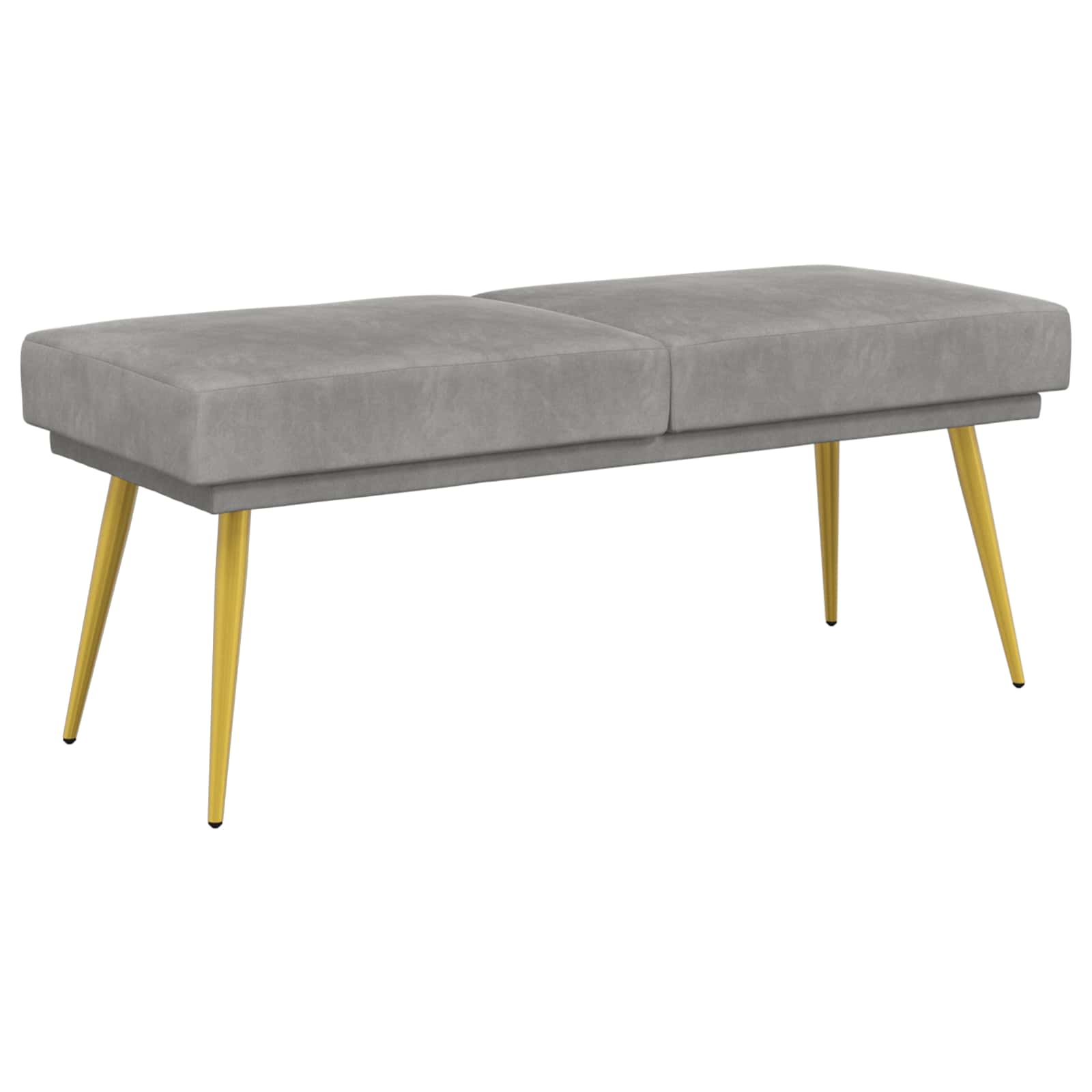 Dobbeltlagret bænk Lysegrå 120 x 45 x 46 cm Velour