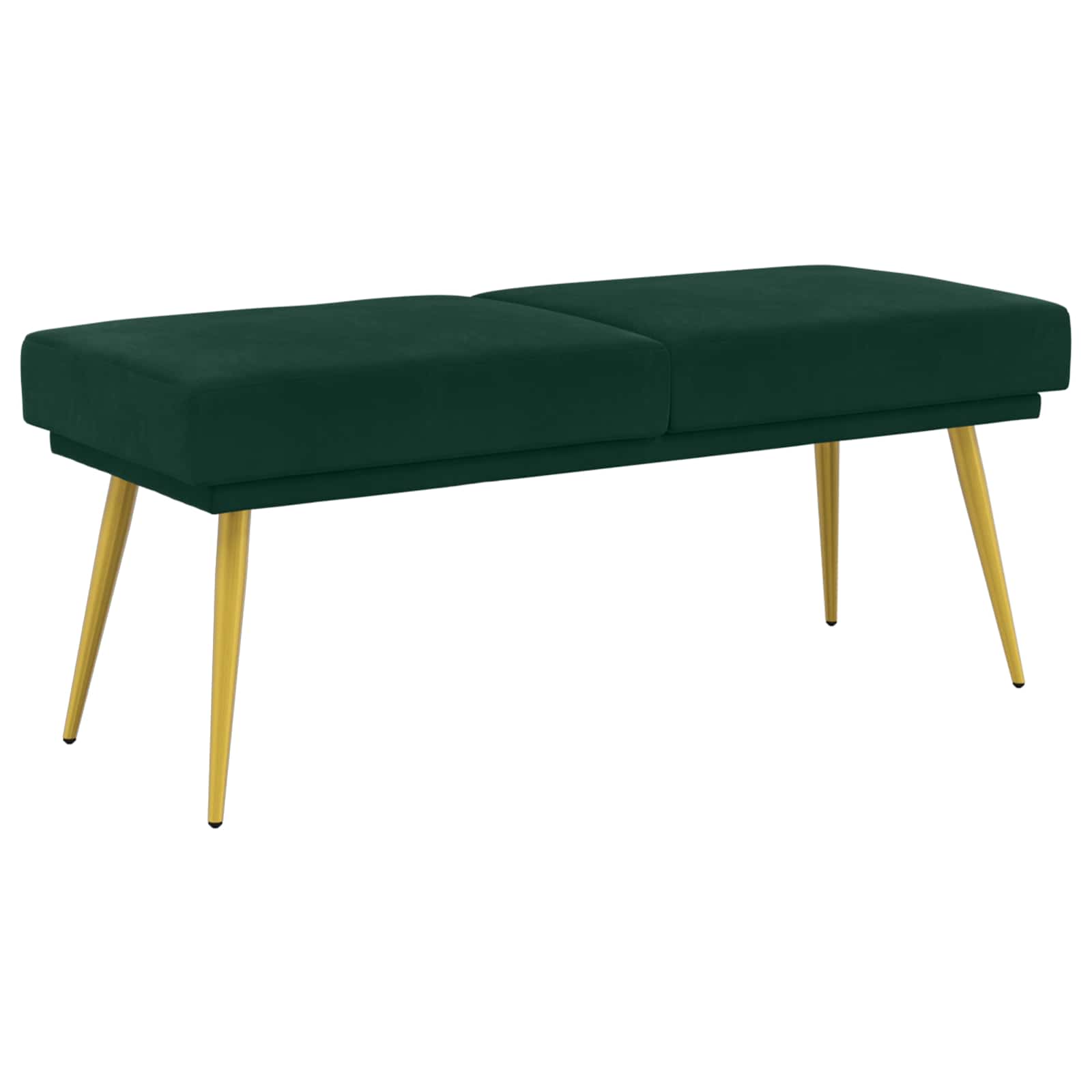 Dobbeltlagret bænk Mørkegrøn 120 x 45 x 46 cm Velour