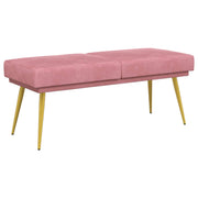 Dobbeltlagret bænk Lyserød 120 x 45 x 46 cm Velour