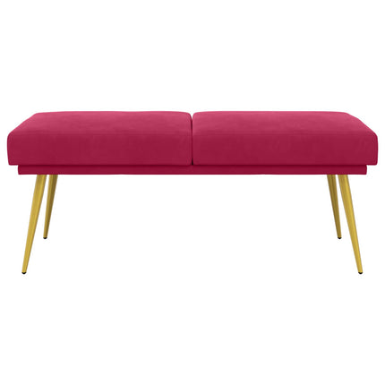 Dobbeltlagret bænk Vinrød 120 x 45 x 46 cm Fløjl