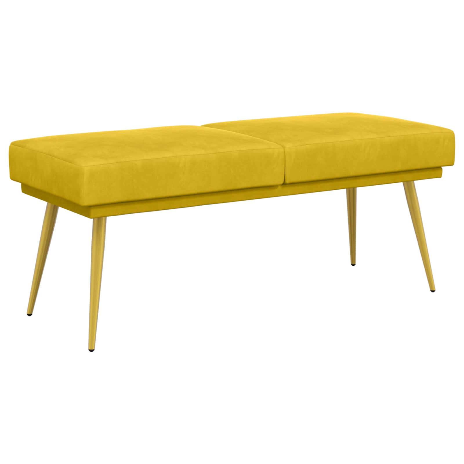 Dobbeltlagret bænk Gul 120 x 45 x 46 cm Velour