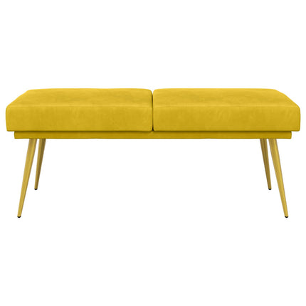 Dobbeltlagret bænk Gul 120 x 45 x 46 cm Fløjl