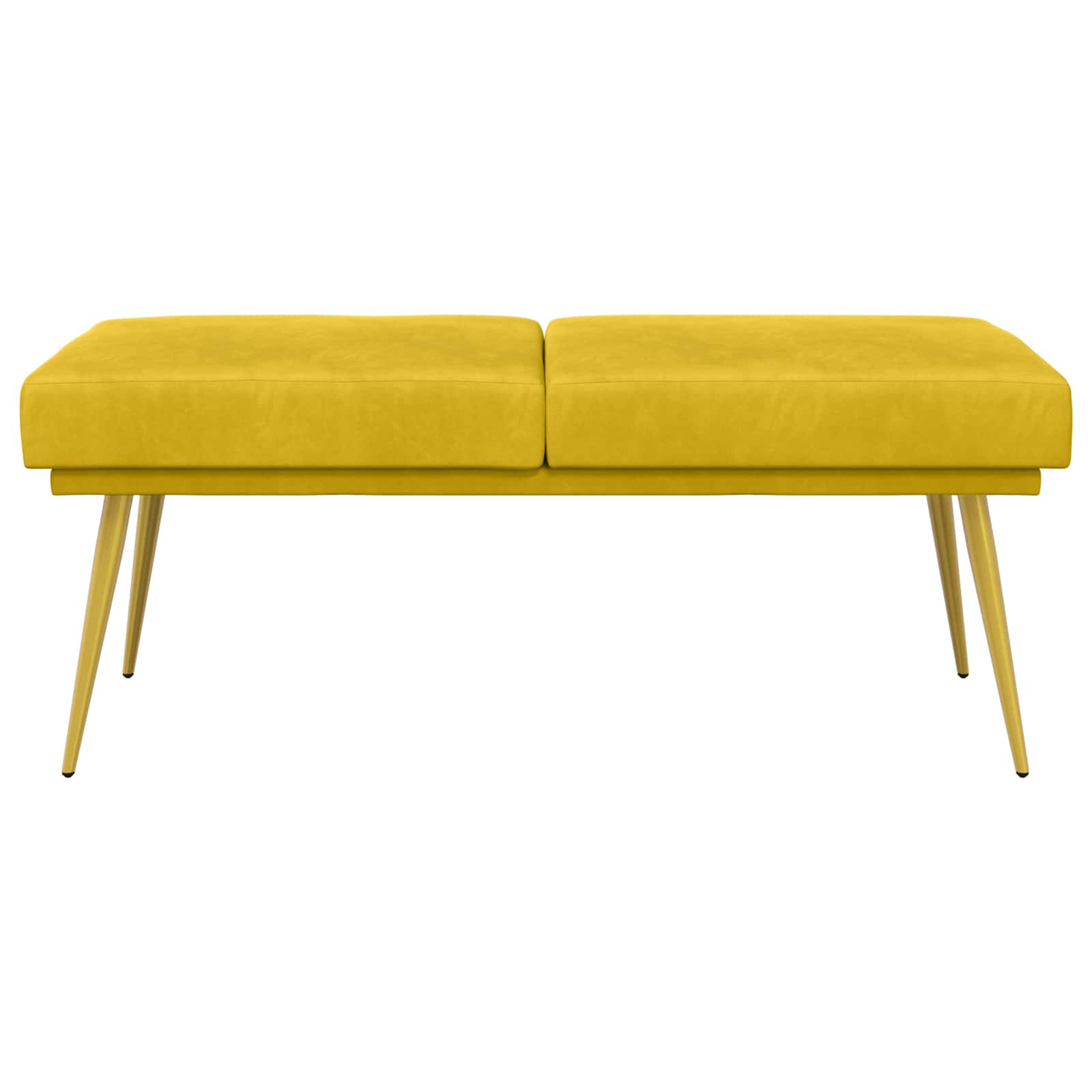 Dobbeltlagret bænk Gul 120 x 45 x 46 cm Velour
