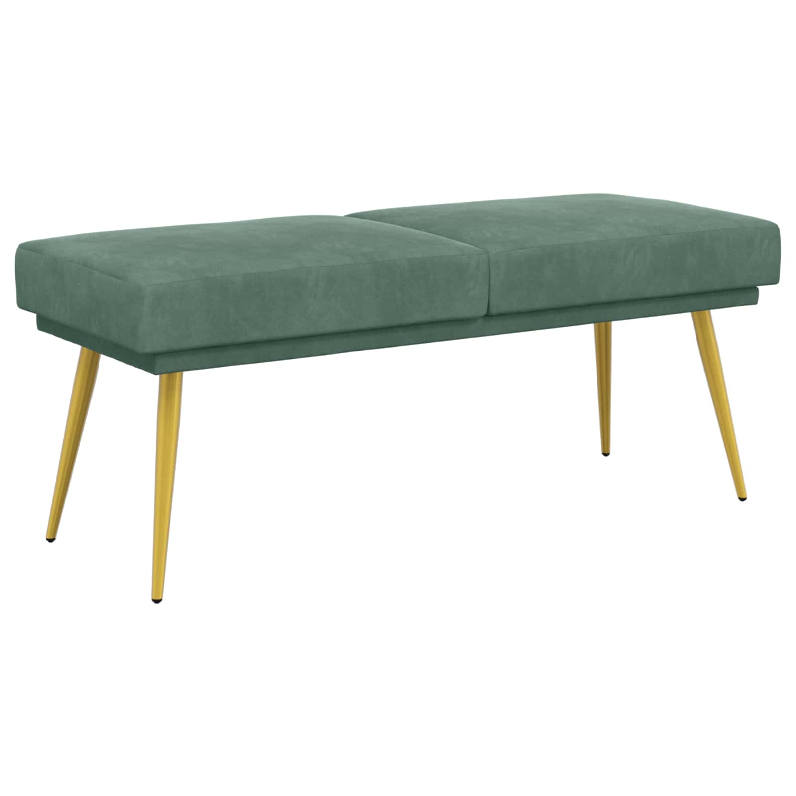 Dobbeltlagret bænk Havgrøn 120 x 45 x 46 cm Velour