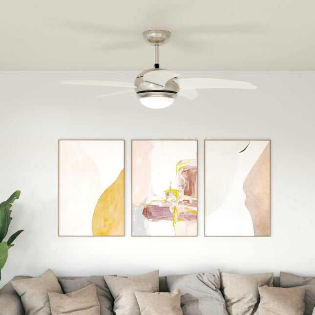 Loftfan med lys og fjernbetjening Ø 110 cm Transparent