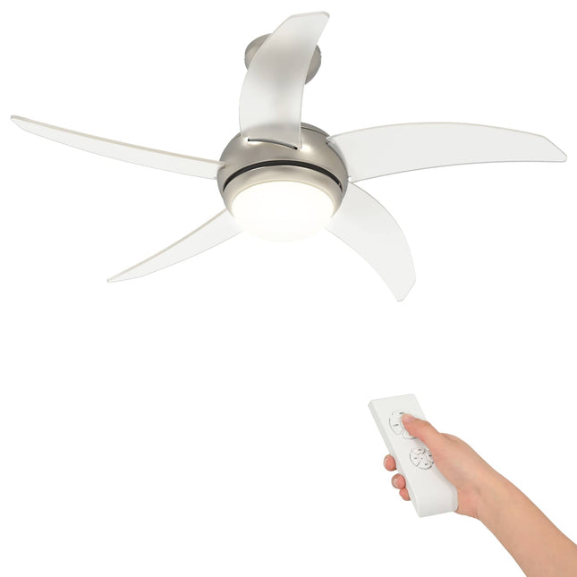 Loftfan med lys og fjernbetjening Ø 110 cm Transparent