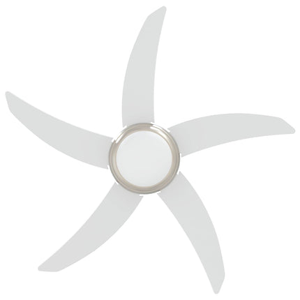 Loftfan med lys og fjernbetjening Ø 110 cm Hvid
