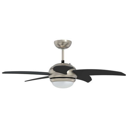 Loftfan med lys og fjernbetjening Ø 110 cm Sort
