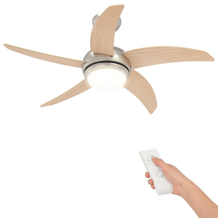 Loftfan med lys og fjernbetjening Ø 110 cm Sonoma-eg