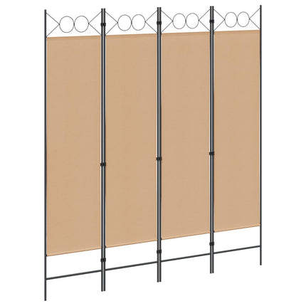 4-panel rumdeler Beige 160 x 180 cm Stof