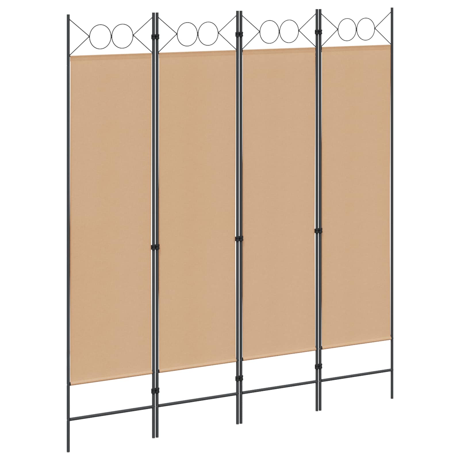 4-panel rumdeler Beige 160 x 180 cm Stof billede