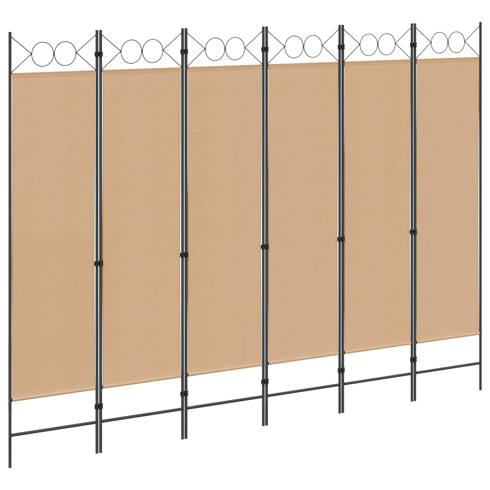 6-Paneler Rumdeler Beige 240 x 180 cm Stof billede