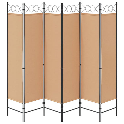 6-Paneler Rumdeler Beige 240 x 180 cm Stof