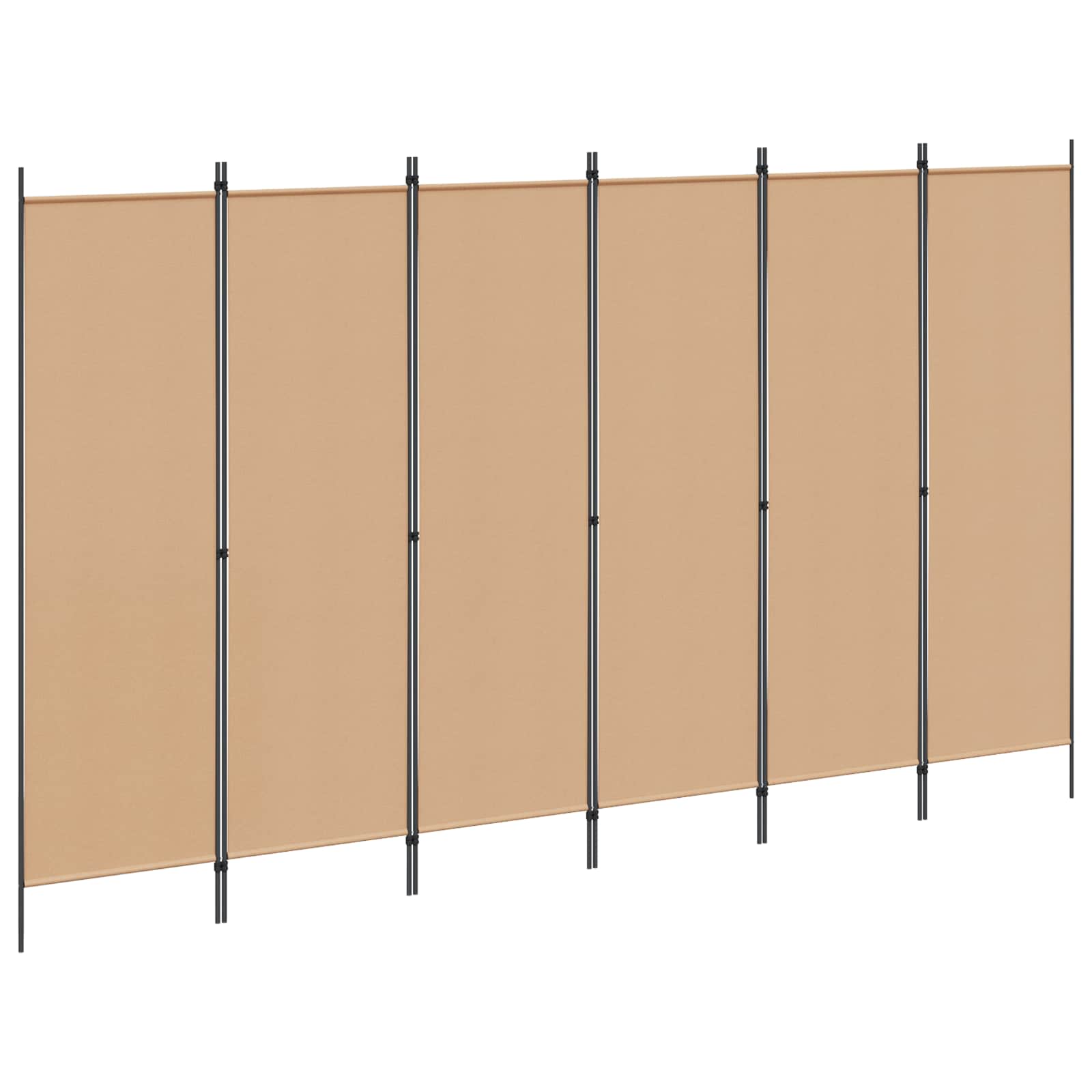 6-Paneler Rumdeler Beige 300 x 180 cm Stof billede