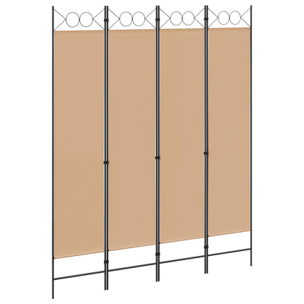 4-panel rumdeler Beige 160 x 200 cm Stof