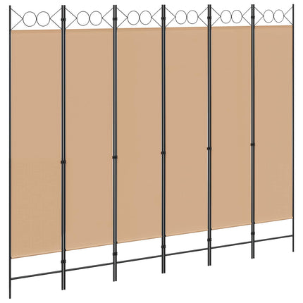 6-Paneler Rumdeler Beige 240 x 200 cm Stof