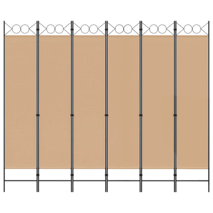 6-Paneler Rumdeler Beige 240 x 200 cm Stof