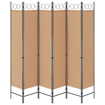 6-Paneler Rumdeler Beige 240 x 200 cm Stof