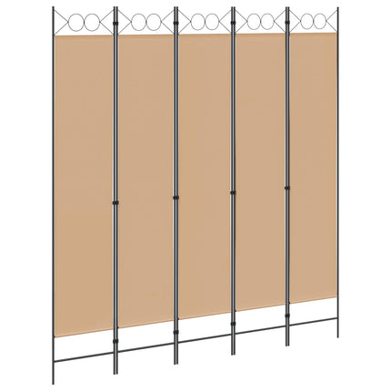 5-panel rumdeler Beige 200 x 220 cm Stof