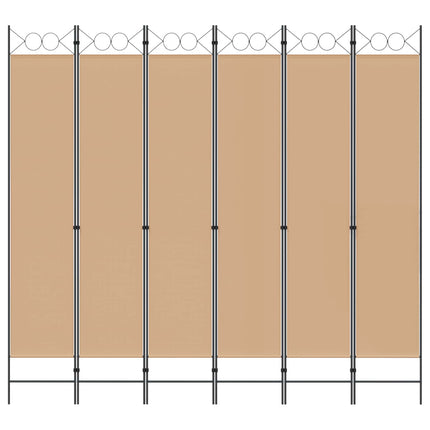 6-Paneler Rumdeler Beige 240 x 220 cm Stof