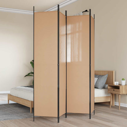 4-panel rumdeler Beige 200 x 220 cm Stof