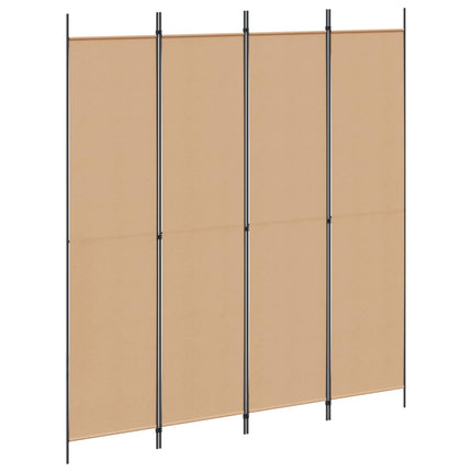 4-panel rumdeler Beige 200 x 220 cm Stof