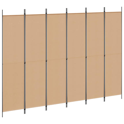 6-Paneler Rumdeler Beige 300 x 220 cm Stof