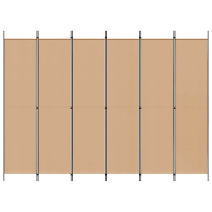 6-Paneler Rumdeler Beige 300 x 220 cm Stof