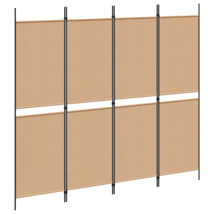 4-panelet rumdivider Beige 200 x 180 cm Stof