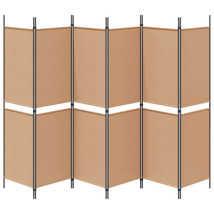 6-Paneler Rumdeler Beige 300 x 180 cm Stof
