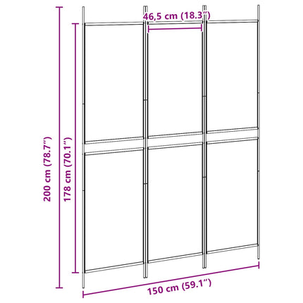 3-panel rumdeler Beige 150 x 200 cm Stof
