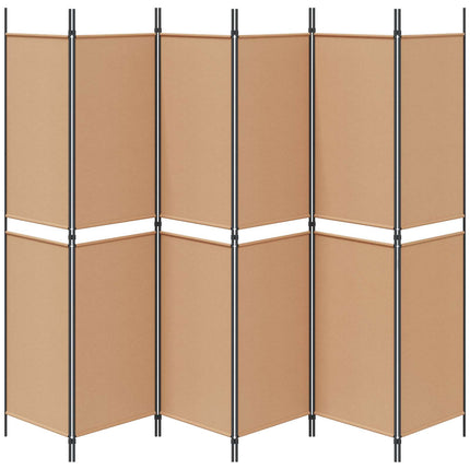 6-Paneler Rumdeler Beige 300 x 200 cm Stof