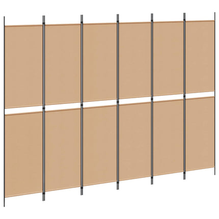 6-Paneler Rumdeler Beige 300 x 220 cm Stof