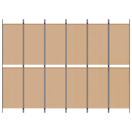 6-Paneler Rumdeler Beige 300 x 220 cm Stof