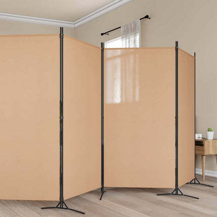 6-Paneler Rumdeler Beige 520 x 180 cm Stof