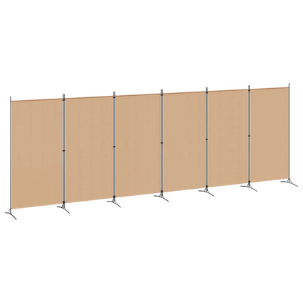 6-Paneler Rumdeler Beige 520 x 180 cm Stof