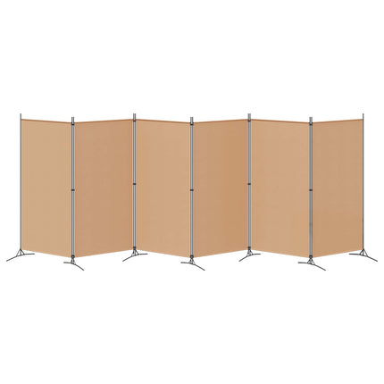 6-Paneler Rumdeler Beige 520 x 180 cm Stof
