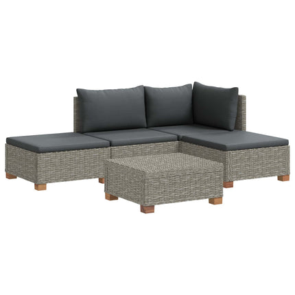 4 stk. Rattan Loungesæt med Puder GENDT Naturlig rattan