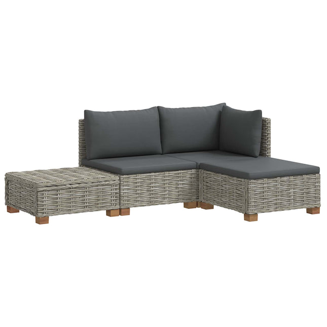 4 stk. Rattan Loungesæt med Puder GENDT Naturlig rattan