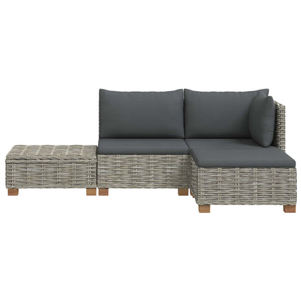 4 stk. Rattan Loungesæt med Puder GENDT Naturlig rattan