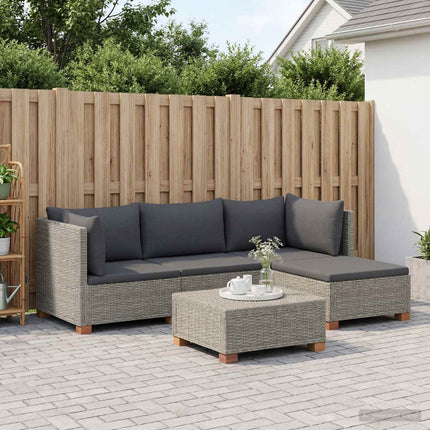 5 stk. Rattan Loungesæt med Puder GENDT Naturlig rattan