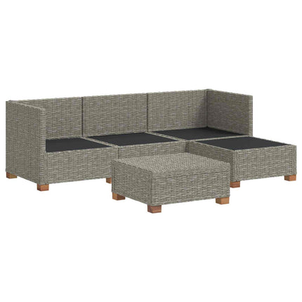 5 stk. Rattan Loungesæt med Puder GENDT Naturlig rattan