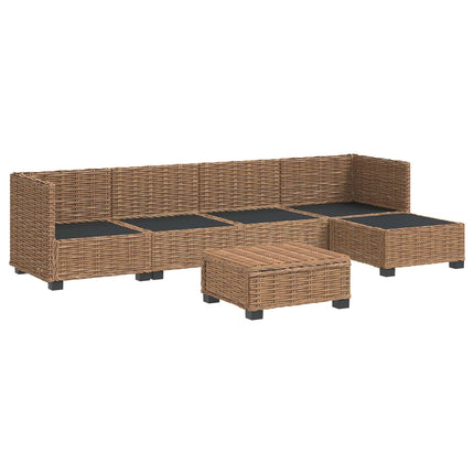 6 stk. Rattan Loungesæt med Puder GENDT Naturlig rattan