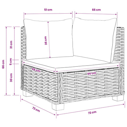 2 stk. Rattan Loungesæt med Puder GENDT Naturlig rattan