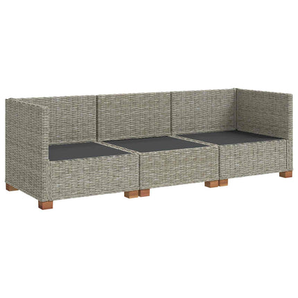 3 stk. Rattan Loungesæt med Puder GENDT Naturlig rattan